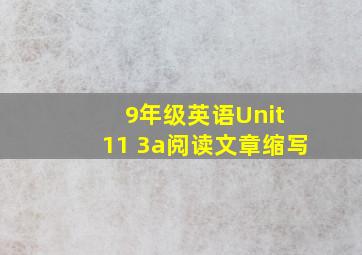 9年级英语Unit 11 3a阅读文章缩写